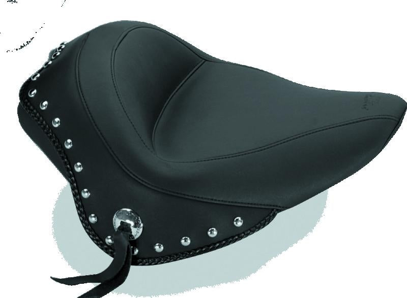 Mustang Motorcycle Mustang 11-13 Harley Blackline,12-17 Slim/Slim S Wide Stud Touring Solo Seat w/Studs - Black