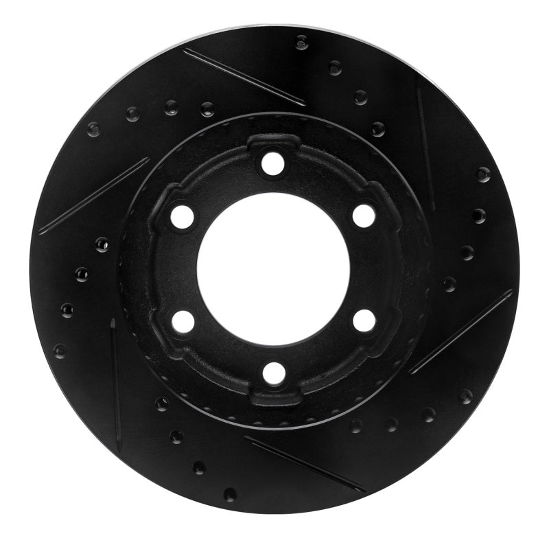 R1 Concepts R1 71-91 Chevrolet K10 Front Left Drilled & Slotted Black Brake Rotor