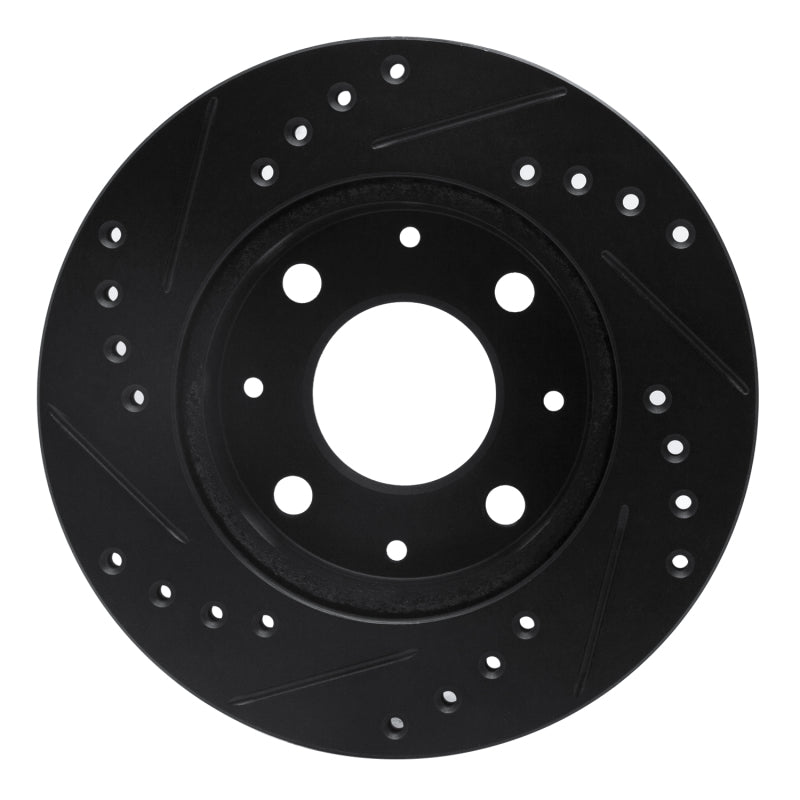 R1 Concepts R1 82-83 Honda Accord Sedan Front Right Drilled & Slotted Black Brake Rotor