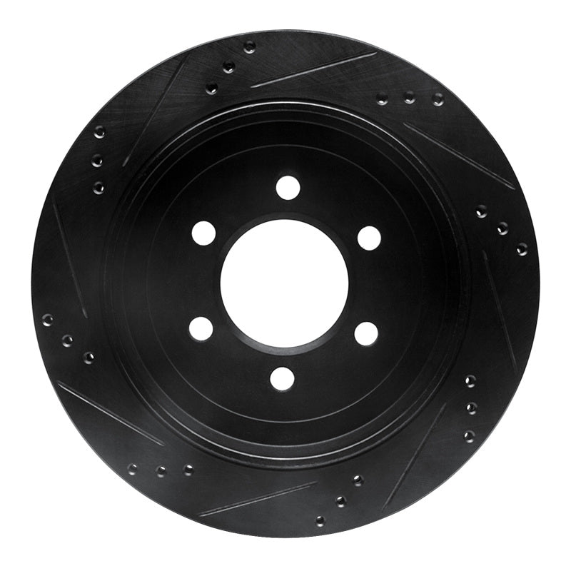 R1 Concepts R1 02-06 Ford Expedition Rear Right Drilled & Slotted Black Brake Rotor