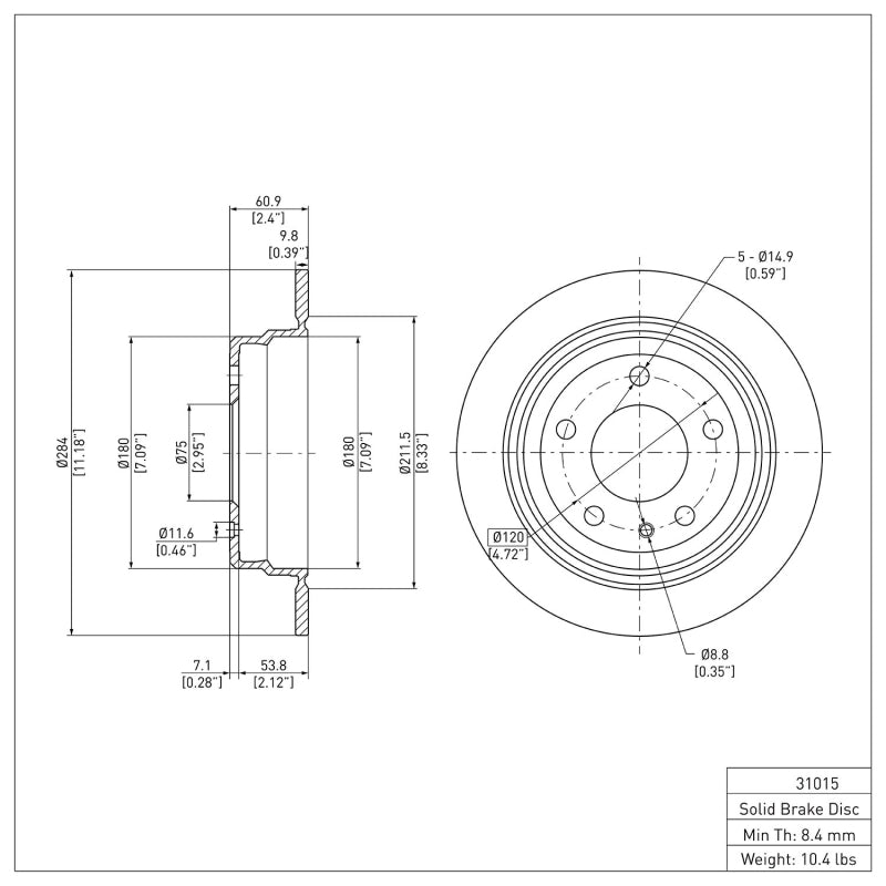 DFC 82-89 BMW 633CSi Rear Brake Rotor