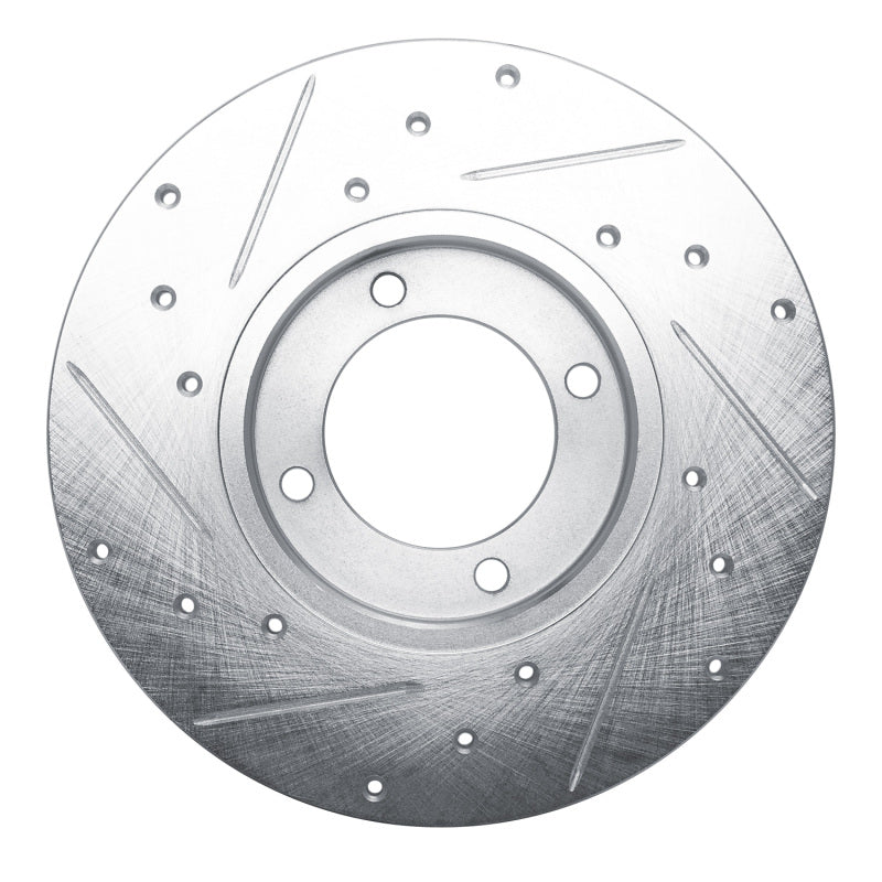 R1 Concepts R1 79-81 Toyota Celica Front Right Drilled & Slotted Silver Brake Rotor