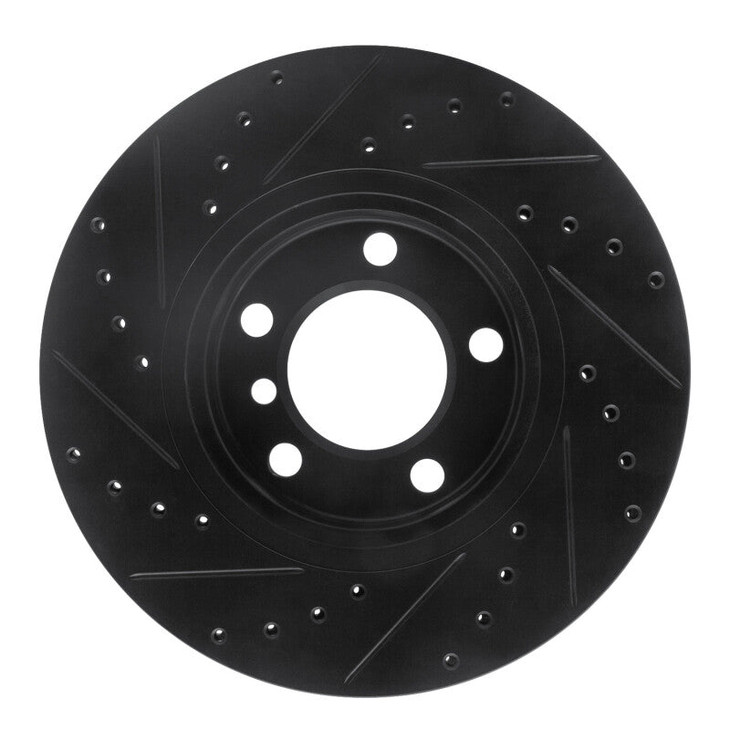 R1 Concepts R1 11-16 Mini Cooper Paceman Front Right Drilled & Slotted Black Brake Rotor