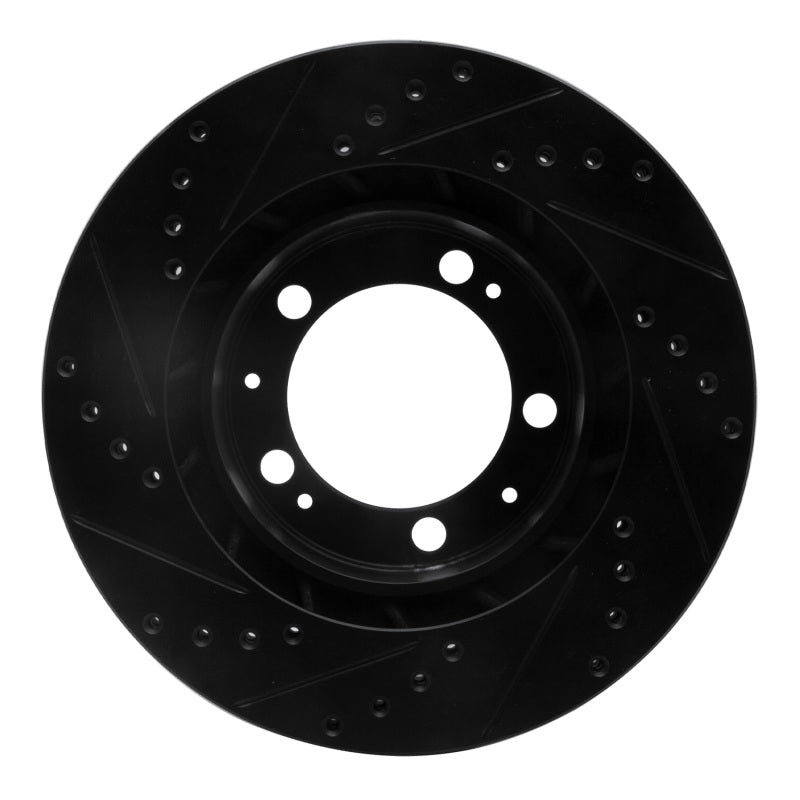 R1 Concepts R1 86-91 Porsche 944 Except Turbo Left Front Drilled & Slotted Black Brake Rotor