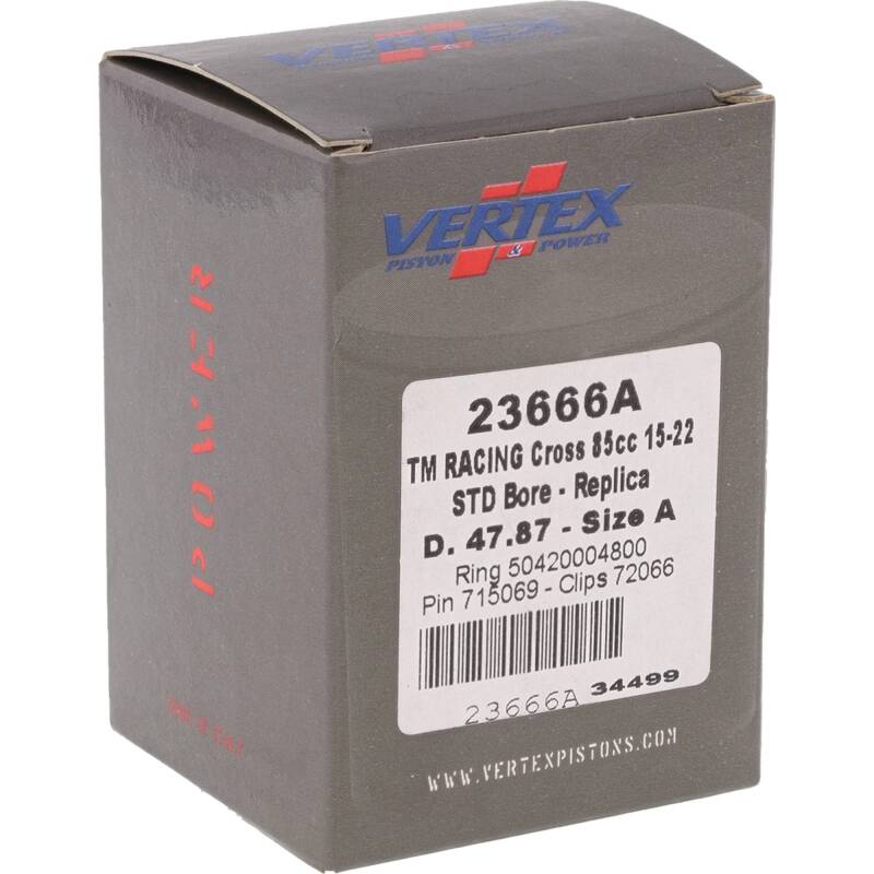 Vertex Pistons Vertex Piston 08-14 TM MX 85 85cc Cast Replica Piston Kit