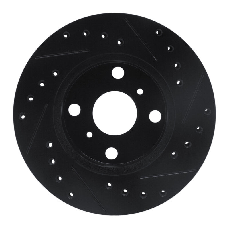 R1 Concepts R1 88-92 Geo Prizm Front Left Drilled & Slotted Black Brake Rotor