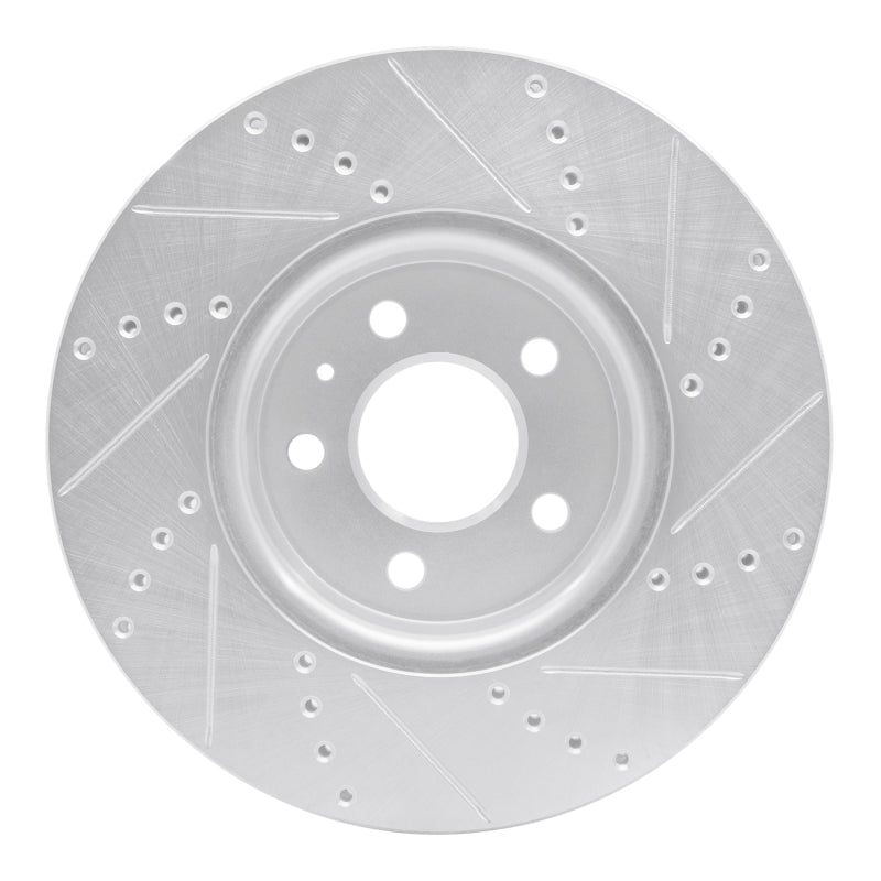 R1 Concepts R1 08-25 Audi A4 Quattro Front Left Drilled & Slotted Silver Brake Rotor