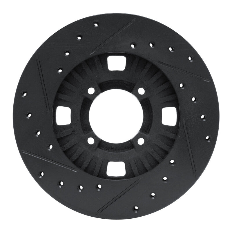 R1 Concepts R1 83-89 Isuzu Impulse Front Right Drilled & Slotted Black Brake Rotor