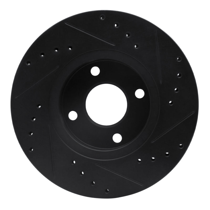 R1 Concepts R1 98-04 Ford Contour Front Left Drilled & Slotted Black Brake Rotor