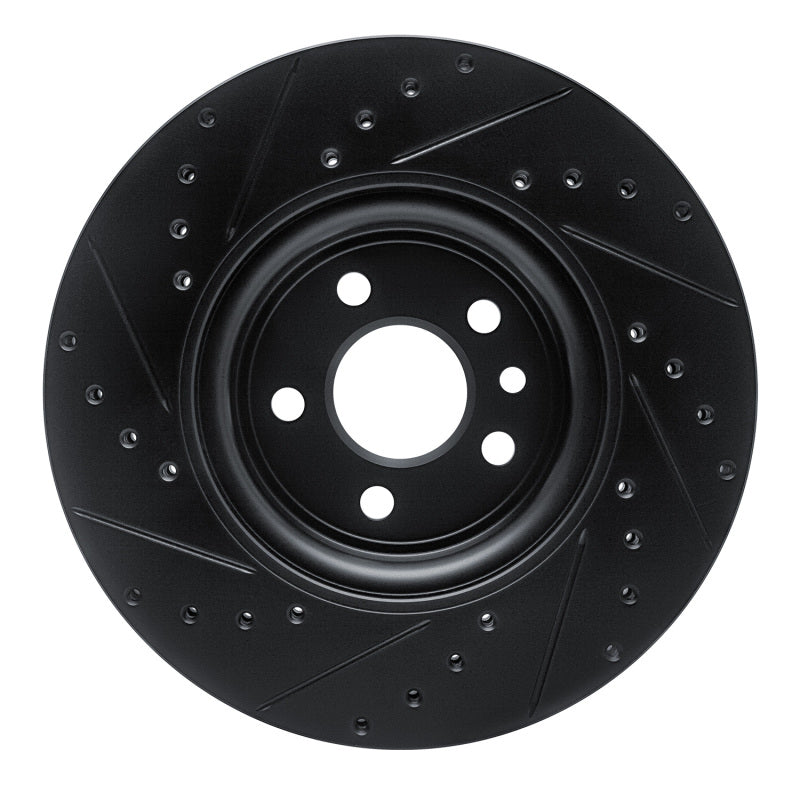R1 Concepts R1 17-19 Jaguar F-Pace Front Right Drilled & Slotted Black Brake Rotor
