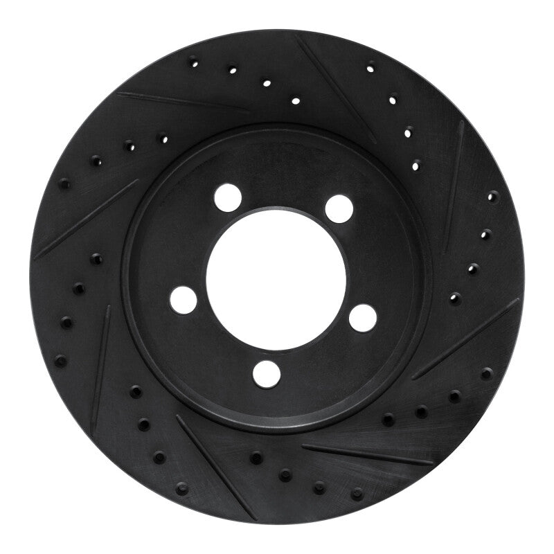 R1 Concepts R1 65-66 Ford Custom 500 Front Right Drilled & Slotted Black Brake Rotor