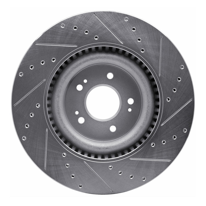 R1 Concepts R1 18-20 Genesis G80 Front Left Drilled & Slotted Silver Brake Rotor