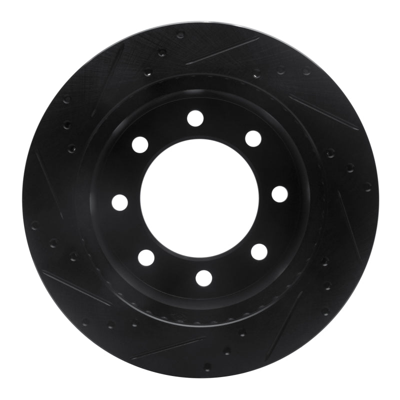 R1 Concepts R1 00-02 Dodge Ram 2500 Front Right Drilled & Slotted Black Brake Rotor