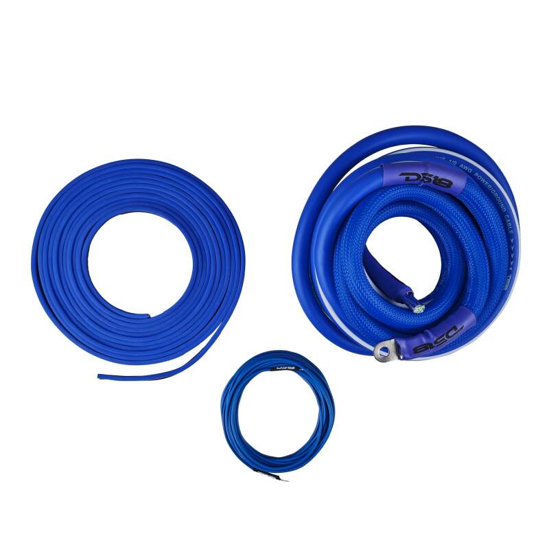 DS18 0-GA Amplifier Install Kit Advance- Blue
