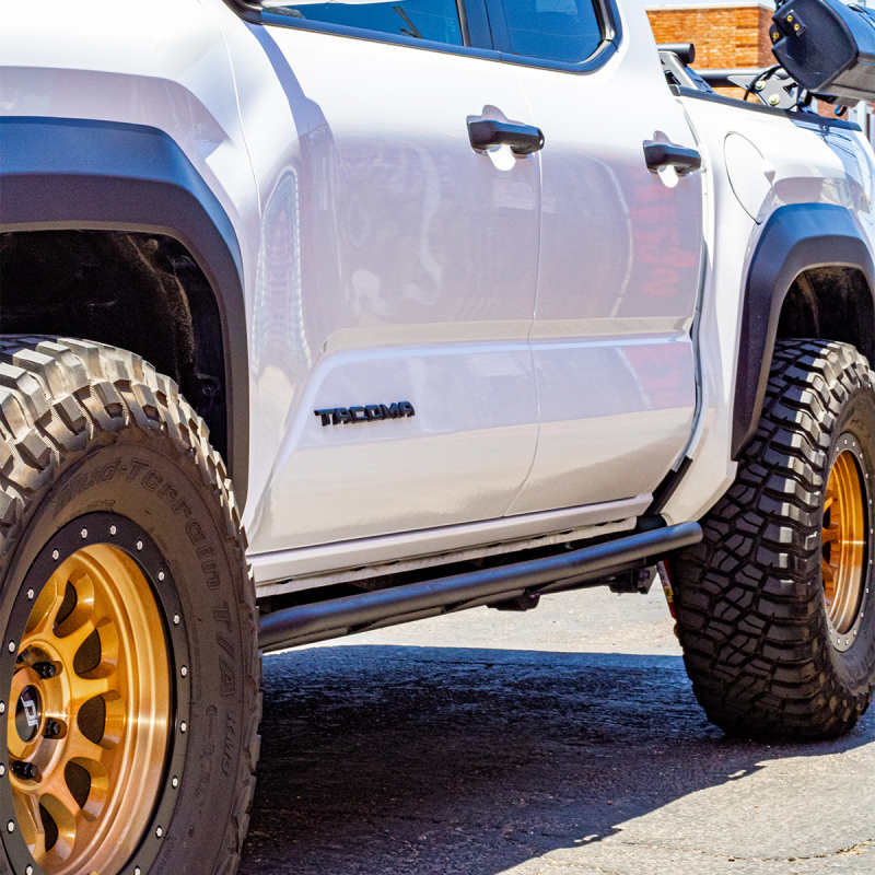 Cali Raised LED Cali Raised 2024+ Toyota Tacoma Trail Edition Rock Sliders - Double Cab Long Bed/No Kick Out/Raw