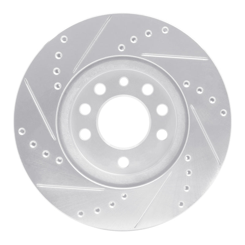 R1 Concepts R1 94-96 Saab 900 Front Right Drilled & Slotted Silver Brake Rotor
