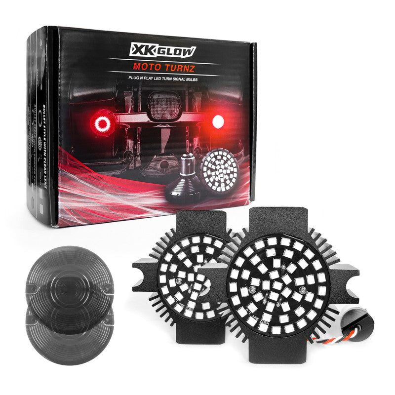 XKGLOW XK Glow Motorcycle Rear LED Turn Signal Kit - Flat Style Smoked Lenses