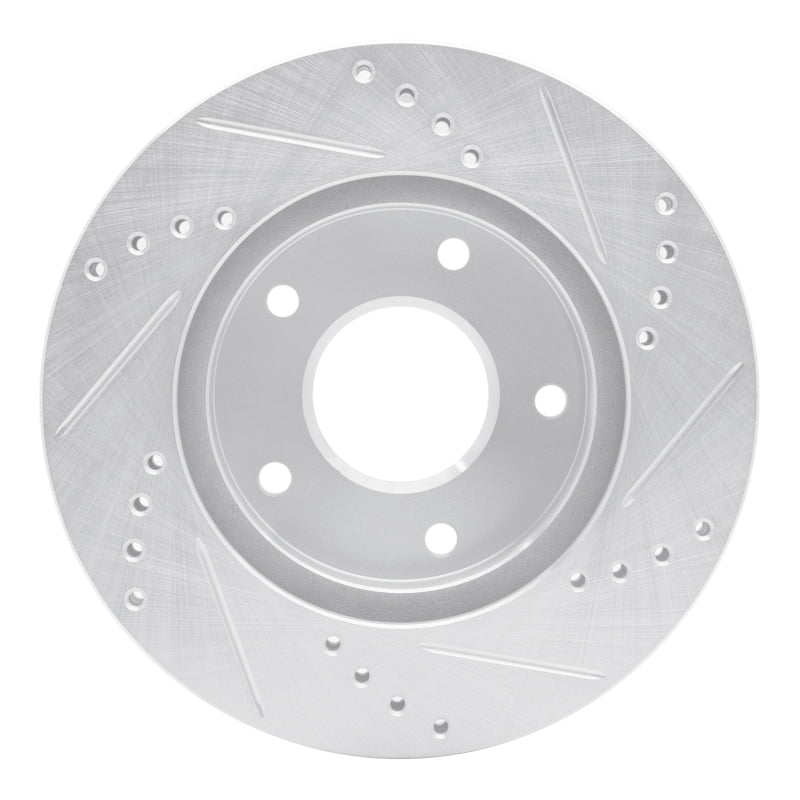 R1 Concepts R1 1997-2005 Chevrolet Blazer Front Left Drilled & Slotted Silver Brake Rotor
