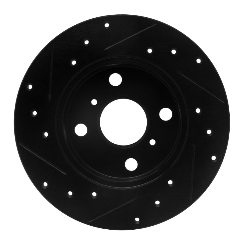 R1 Concepts R1 85-86 Toyota MR2 Rear Right Drilled & Slotted Black Brake Rotor