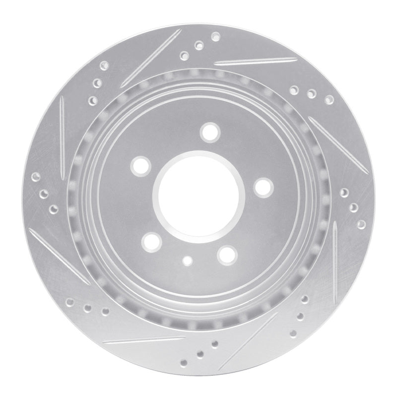 R1 Concepts R1 03-11 Cadillac CTS Rear Right Drilled & Slotted Silver Brake Rotor