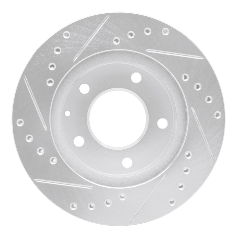 R1 Concepts R1 93-03 Ford Probe Front Right Drilled & Slotted Silver Brake Rotor