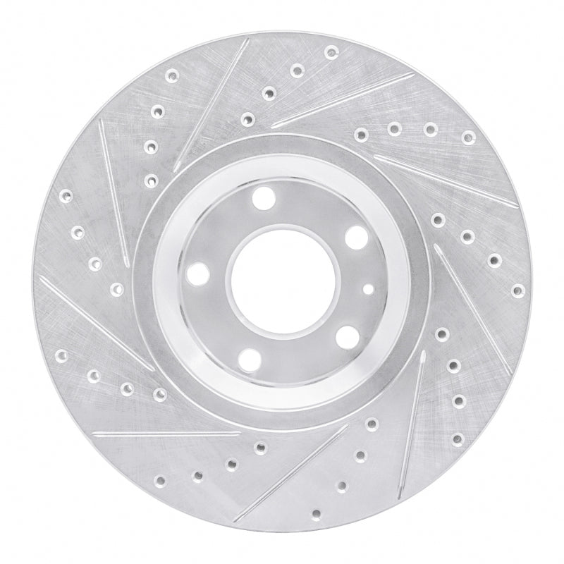 R1 Concepts R1 97-06 Audi A6 Quattro Front Right Drilled & Slotted Silver Brake Rotor