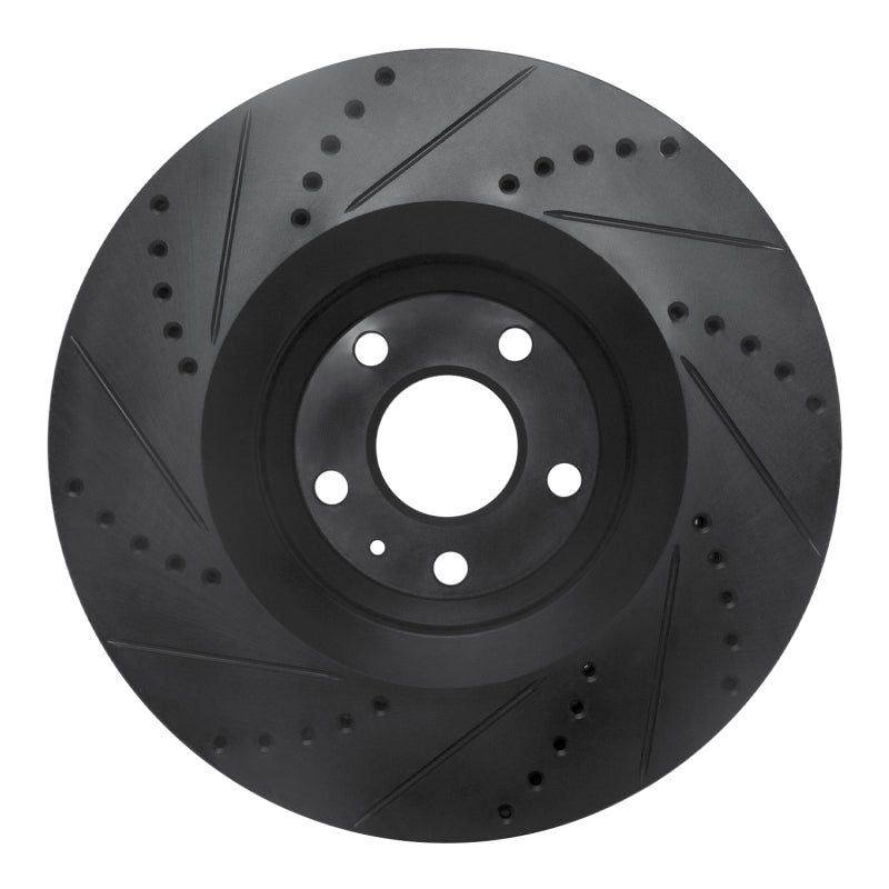R1 Concepts R1 08-11 Audi TTS Quattro Front Right Drilled & Slotted Black Brake Rotor
