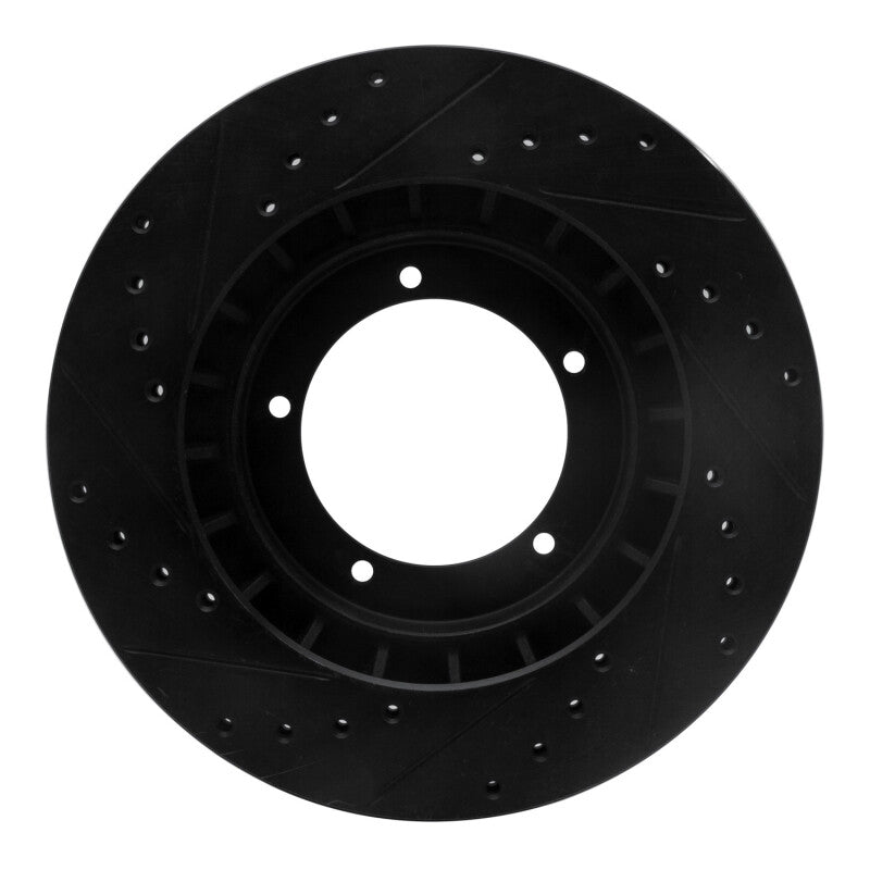 R1 Concepts R1 86-86 Porsche 944 Turbo Front Right Drilled & Slotted Black Brake Rotor