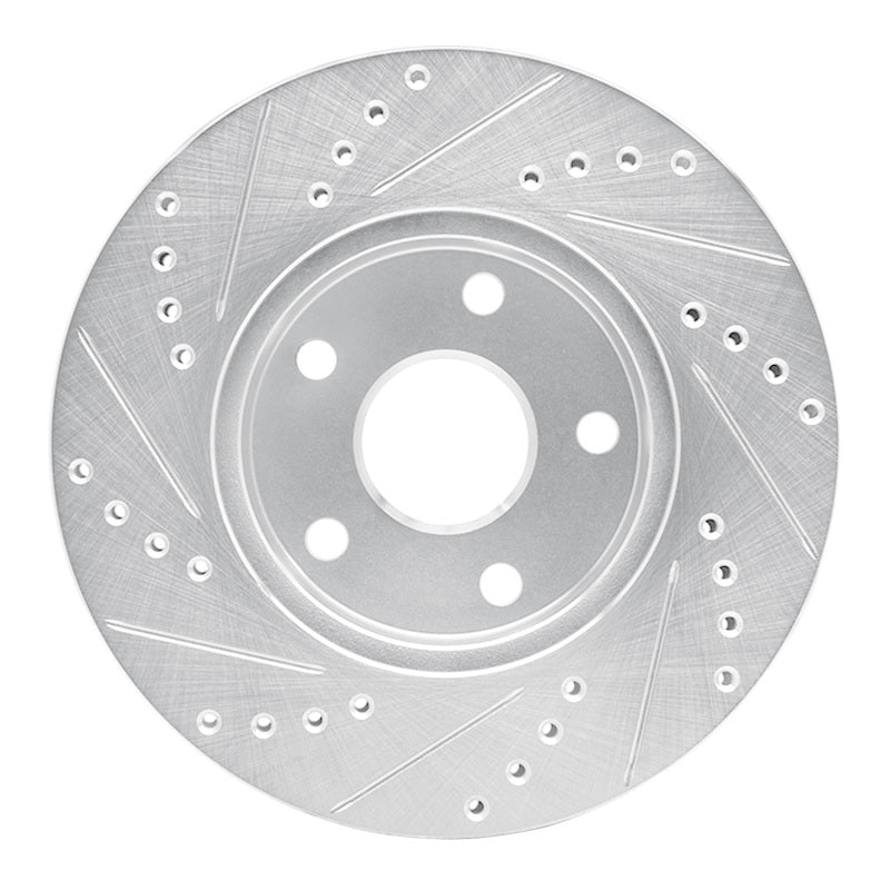 R1 Concepts R1 91-97 Toyota Previa Front Right Drilled & Slotted Silver Brake Rotor