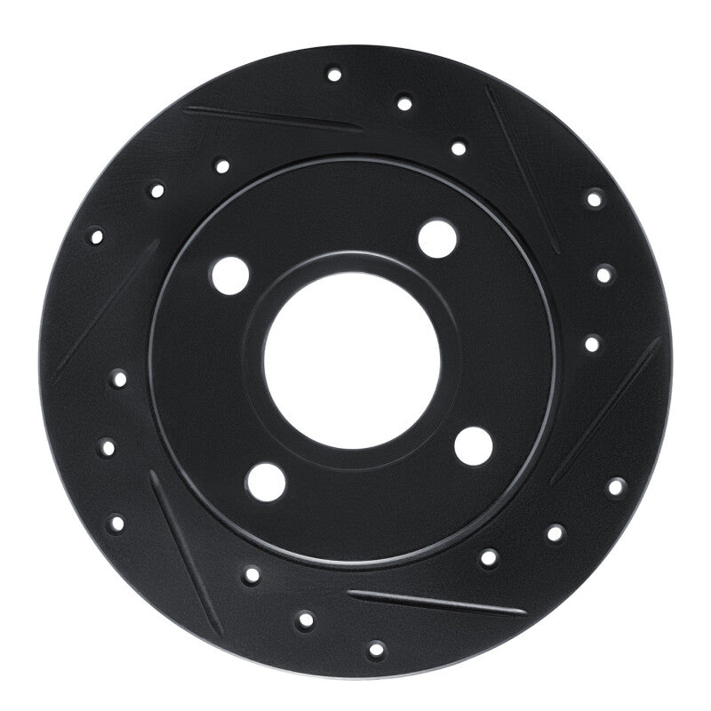 R1 Concepts R1 96-04 Ford Fiesta (Mexico) Front Right Drilled & Slotted Black Brake Rotor