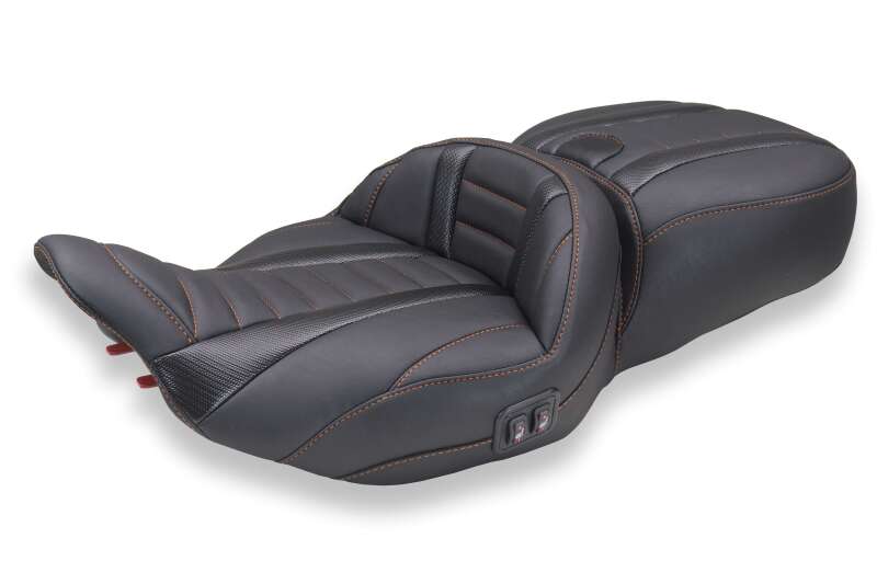 Mustang Motorcycle Mustang 23-26 Harley CVO Road Glide, Street Glide, Heated Deluxe ST 1pc 2Up Blk w/ M Org Thread