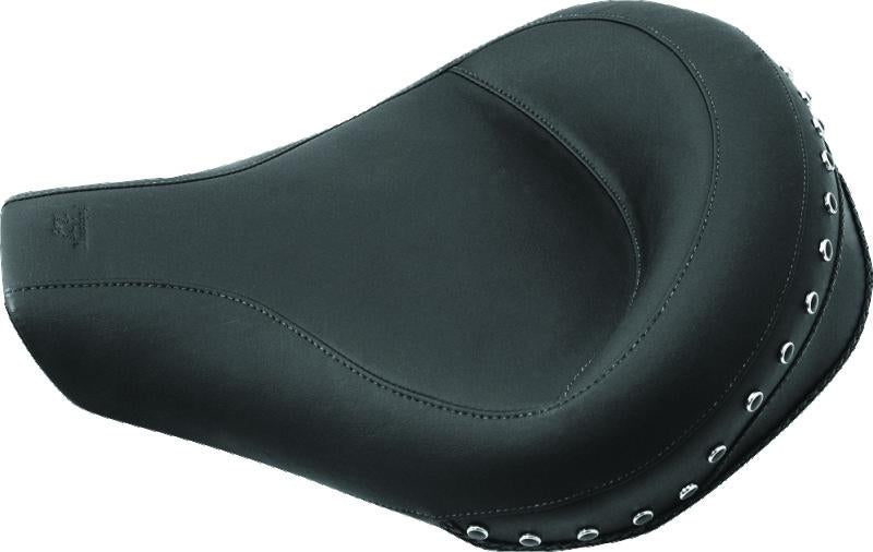 Mustang Motorcycle Mustang 94-96 Harley Road King Standard Touring Solo Seat w/Blk Pearl Studs - Black