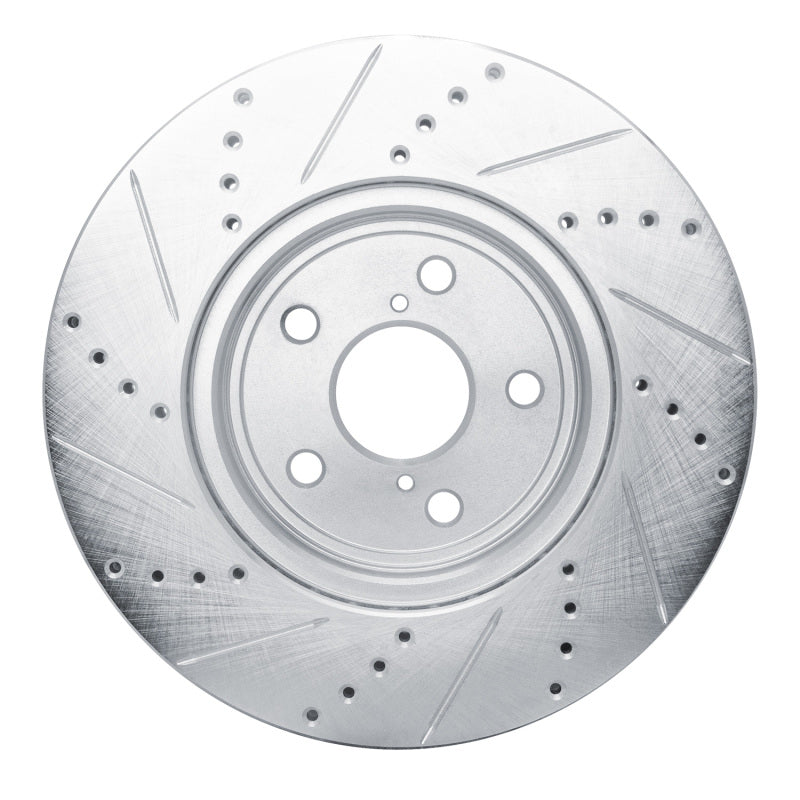 R1 Concepts R1 01-06 Lexus LS430 Front Right Drilled & Slotted Silver Brake Rotor