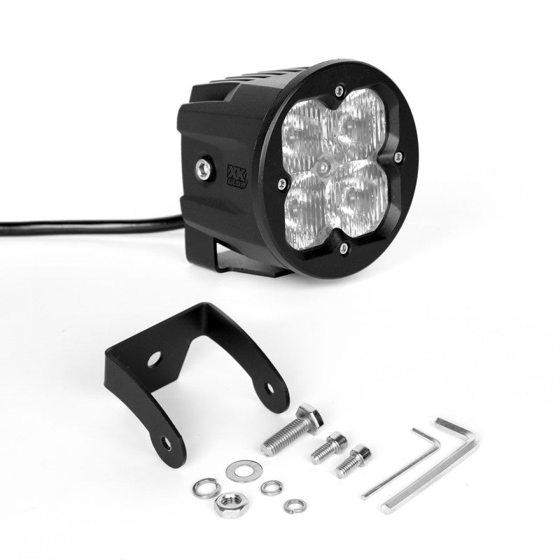 XKGLOW XK Glow Round XKchrome 20w LED Cube Light w/ RGB Accent Kit w/ Cntrlr Fog Mount- Driving Beam 2pc