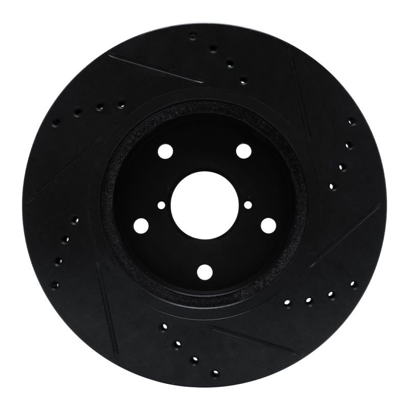 R1 Concepts R1 -24 Subaru Forester Front Left Drilled & Slotted Black Brake Rotor