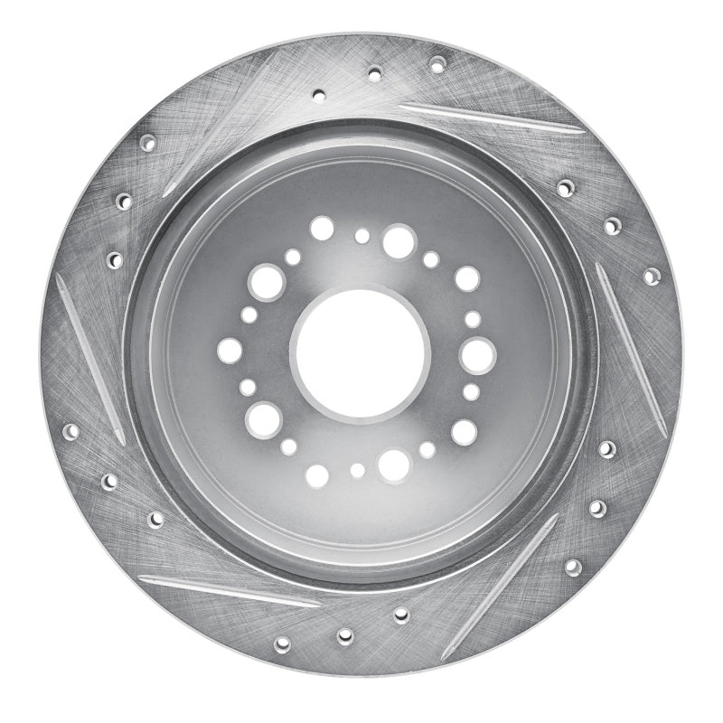R1 Concepts R1 92-98 Lexus SC300 Rear Right Drilled & Slotted Silver Brake Rotor