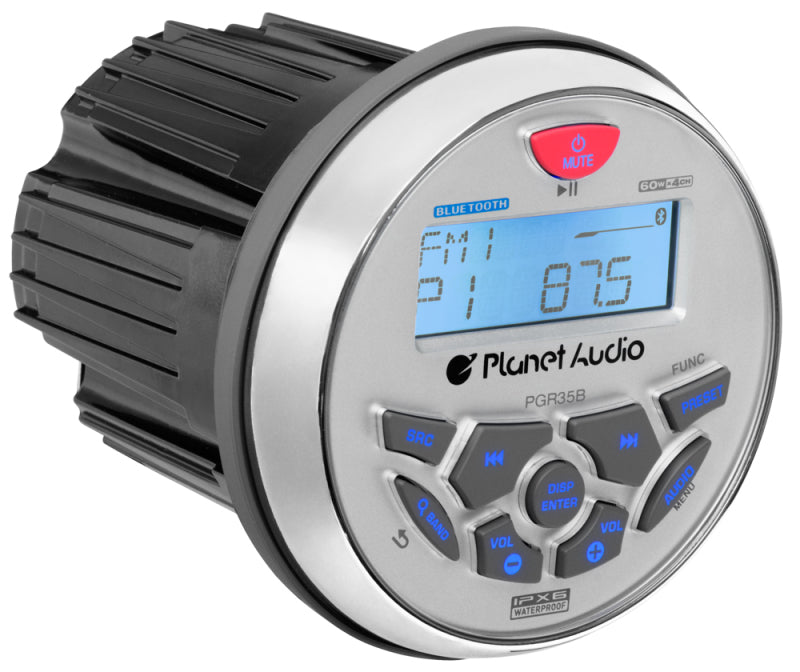 Boss Audio Systems Planet Audio Marine Gauge Receiver Bluetooth No CD USB AUX-In AM / FM