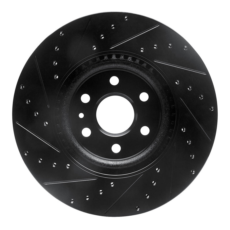 R1 Concepts R1 10-16 Cadillac SRX Front Right Drilled & Slotted Black Brake Rotor
