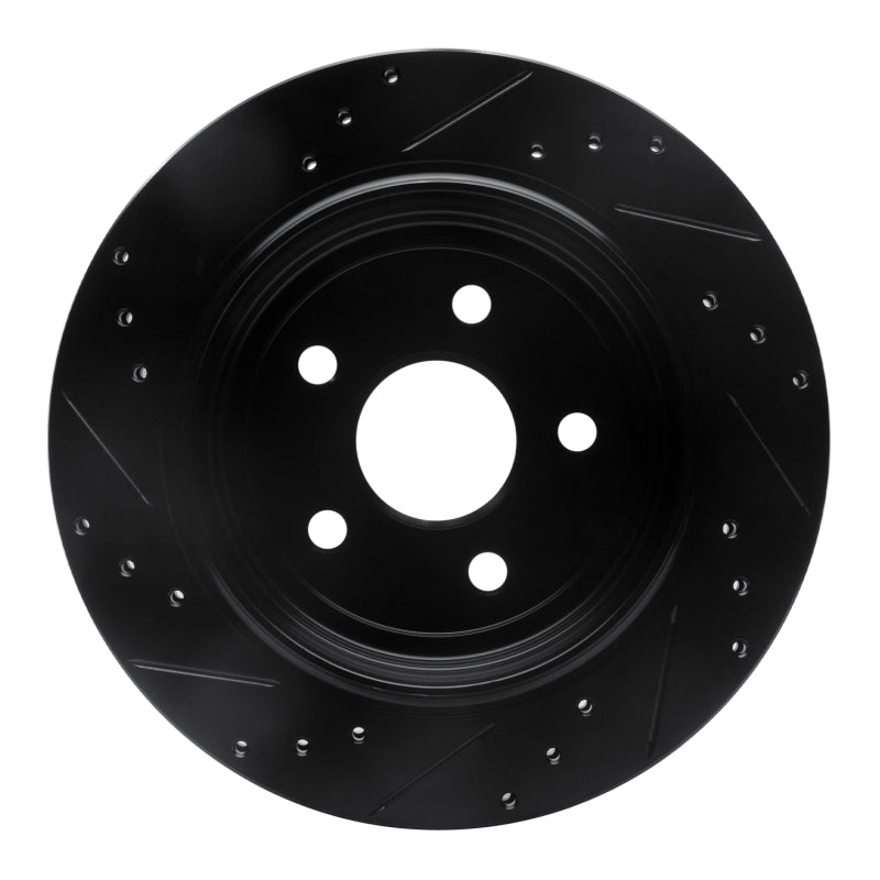 R1 Concepts R1 11-25 Dodge Durango Rear Right Drilled & Slotted Black Brake Rotor
