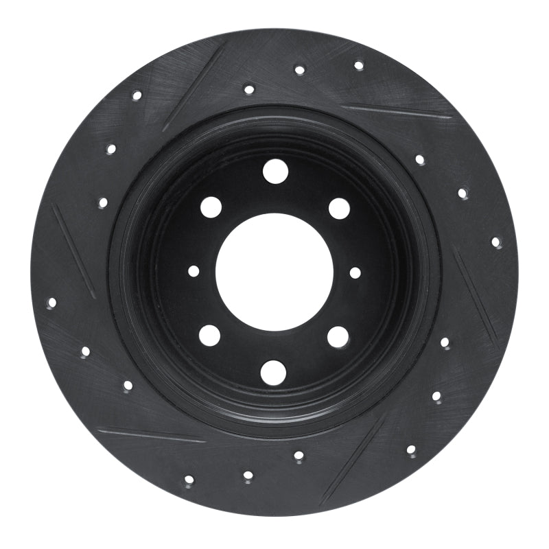 R1 Concepts R1 64-94 Alfa Romeo GTZ Rear Right Drilled & Slotted Black Brake Rotor