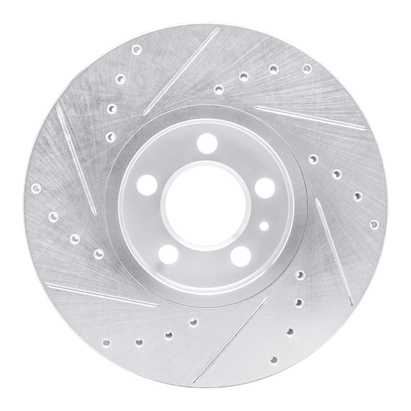 R1 Concepts R1 96-98 Volkswagen Passat (USA/Canada) Front Right Drilled & Slotted Silver Brake Rotor