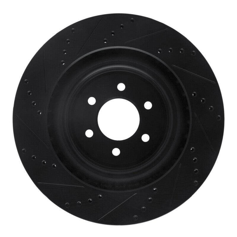 R1 Concepts R1 03-17 Dodge Viper Rear Right Drilled & Slotted Black Brake Rotor