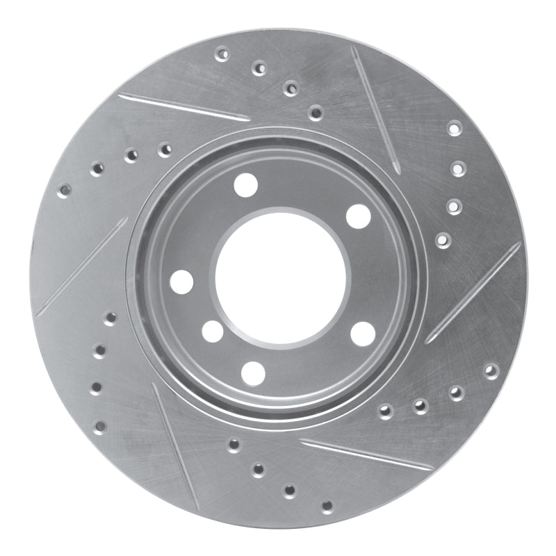 R1 Concepts R1 91-06 BMW 323I Front Left Drilled & Slotted Silver Brake Rotor