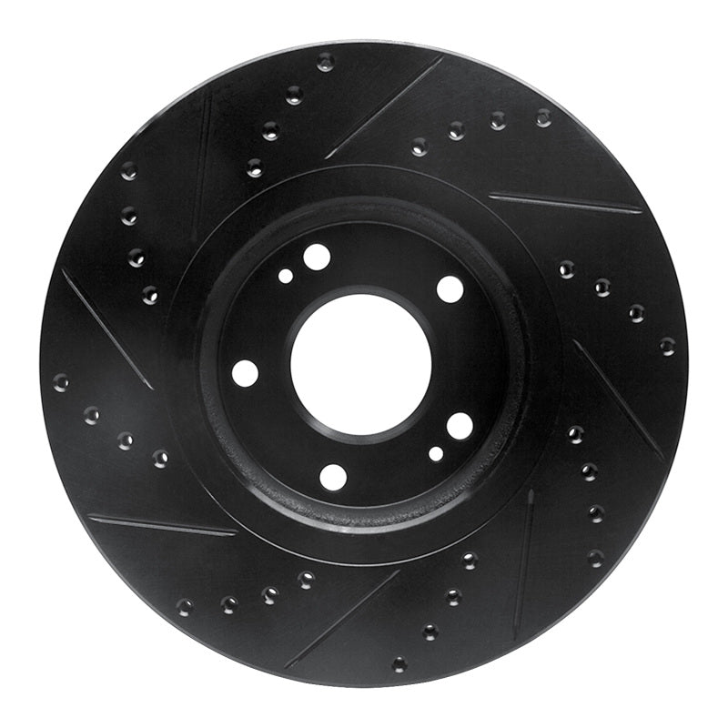 R1 Concepts R1 04-11 Hyundai XG350 Front Right Drilled & Slotted Black Brake Rotor