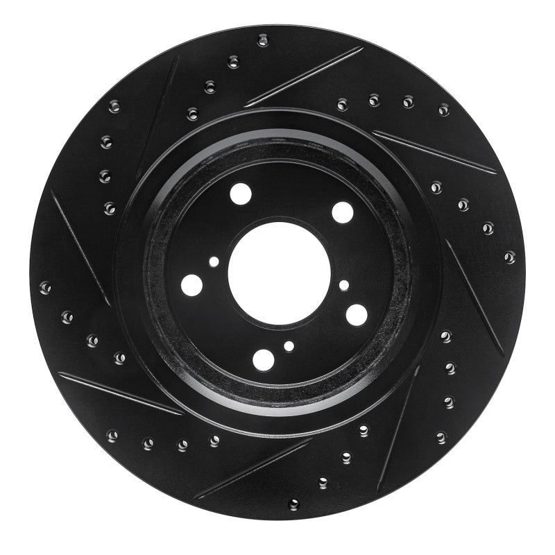 R1 Concepts R1 15-25 Acura MDX Front Right Drilled & Slotted Black Brake Rotor