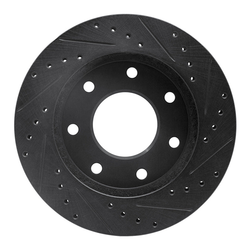 R1 Concepts R1 97-04 Ford F-250 4WD (Excl Super Duty) Front Left Drilled & Slotted Black Brake Rotor
