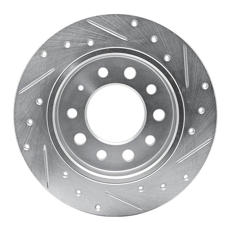 R1 Concepts R1 03-08 Hyundai TIBURON Rear Left Drilled & Slotted Silver Brake Rotor