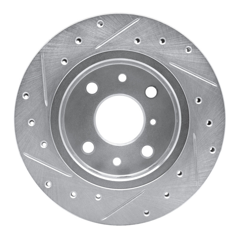 R1 Concepts R1 94-00 Kia SPECTRA Front Right Drilled & Slotted Silver Brake Rotor