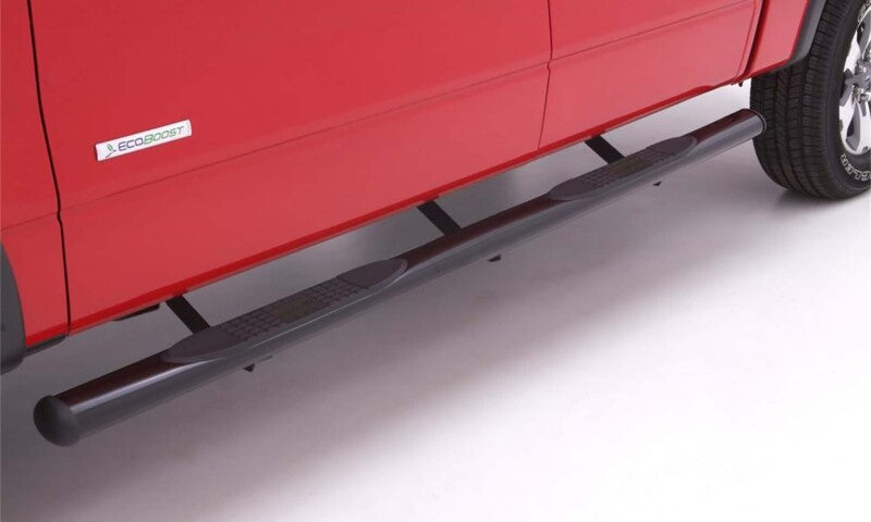 Lund 15-18 Ford F-150 SuperCrew 4in. Oval Straight Steel Nerf Bars - Black