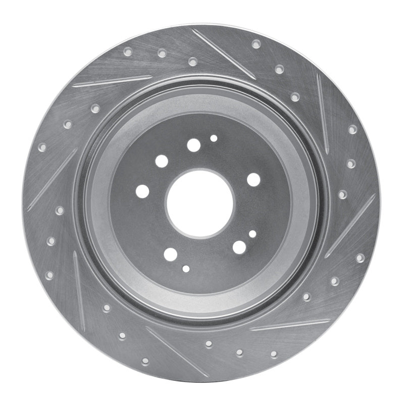 R1 Concepts R1 14-16 Acura MDX Rear Left Drilled & Slotted Silver Brake Rotor